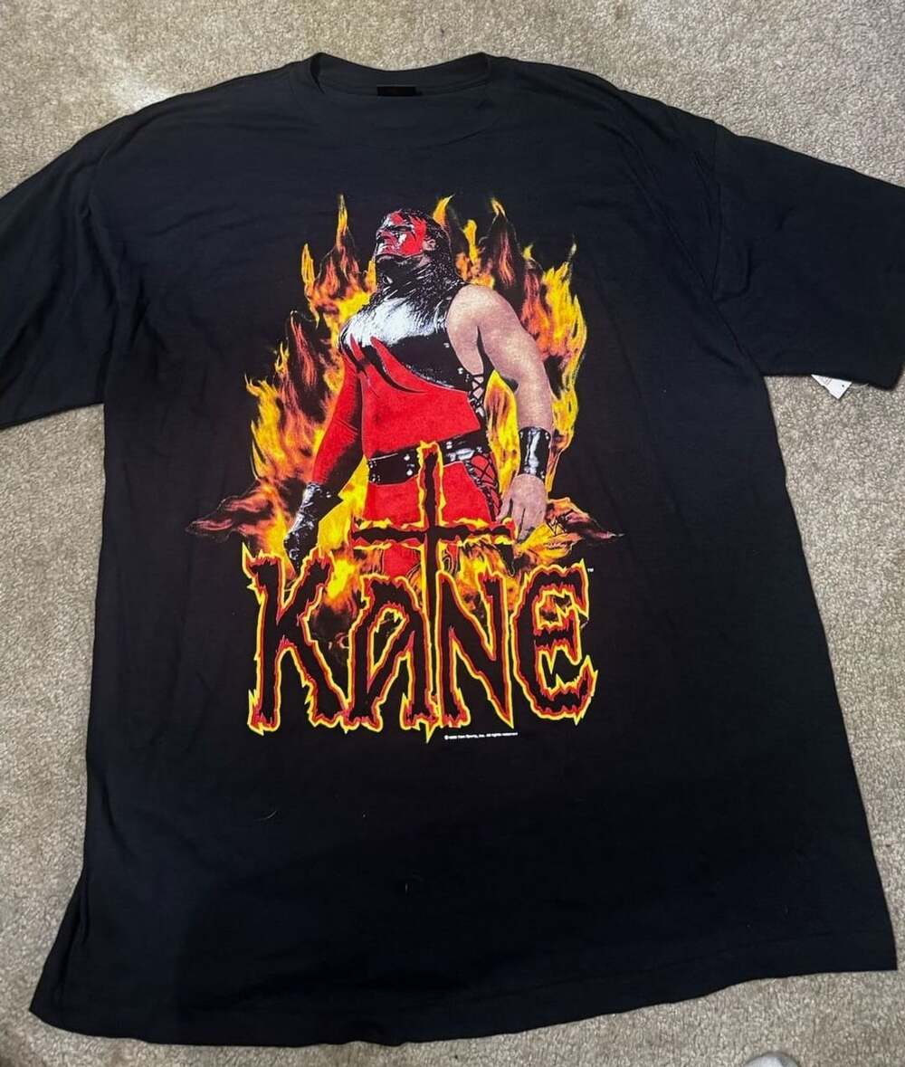 RARE Vintage 1998 WWE Kane Flames Sz XL Authentic Wrestling Shirt  NEW WITH TAGS